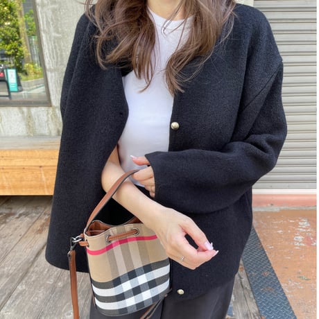 Wool knit cardigan(Black)