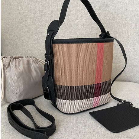Leather bucket bag(Black)