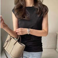 Sleeveless slit tank(Black)