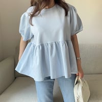 Balloon sleeve sweat(Blue)
