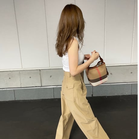 Leather bucket bag(Brown)