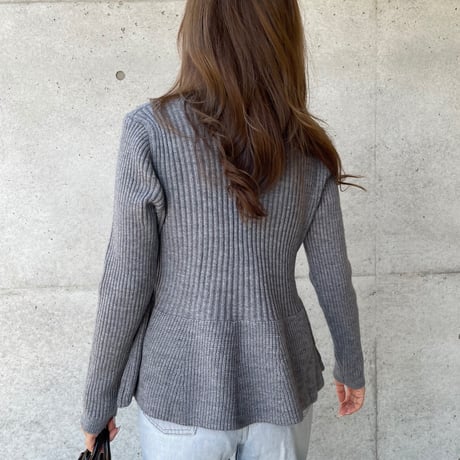 Flare knit cardigan(Gray)