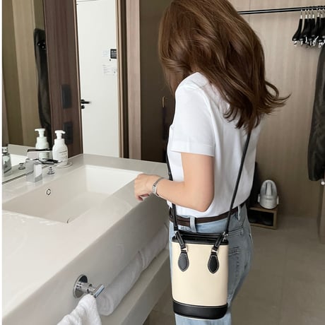 Square leather mini bag(Ivory)
