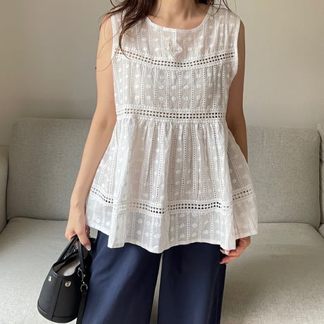 Tiered lace tops(White)