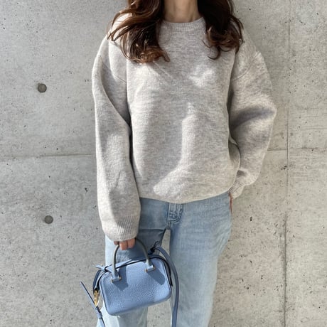 Over size wool knit(oatmeal)