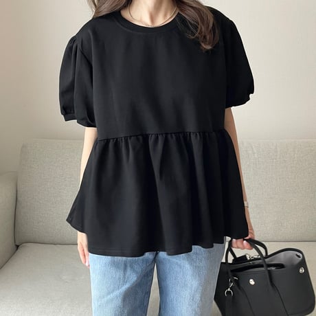 Balloon sleeve sweat(Black)