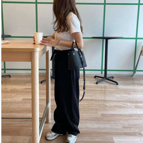 Ribbon sweat pants(Black)
