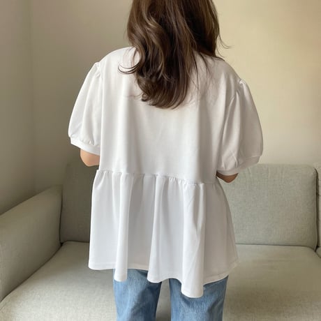 Balloon sleeve sweat(White)