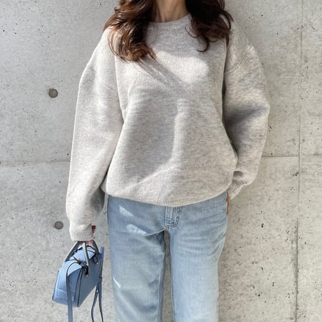 Over size wool knit(oatmeal)