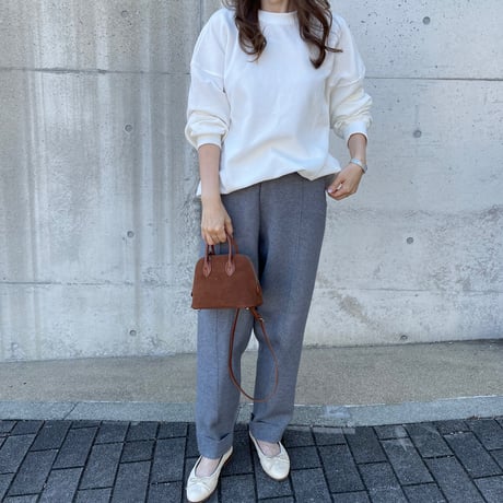 Waffle wide pullover(White)