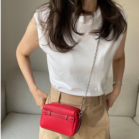 Sleeveless slit tank(White)