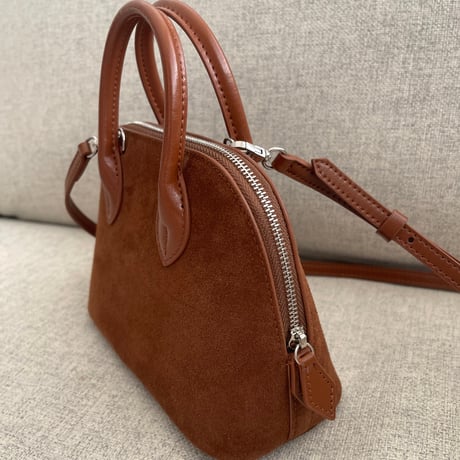Leather mini suede bag(Camel)
