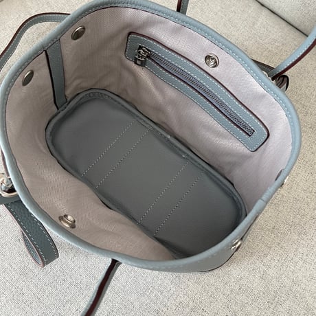 Leather midium tote bag(Blue)