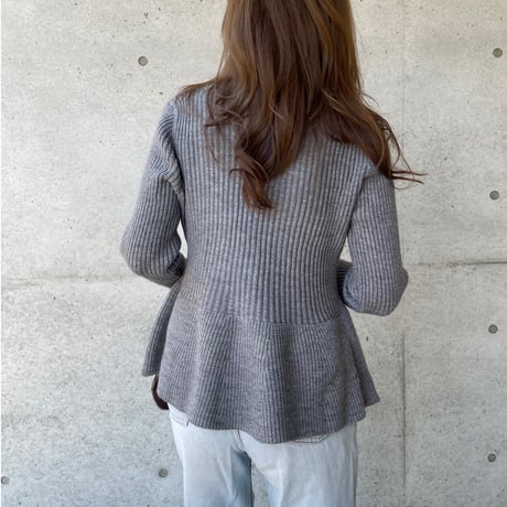 Flare knit cardigan(Gray)