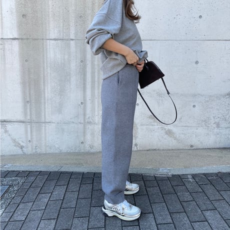 Rollup knit pants(Gray)