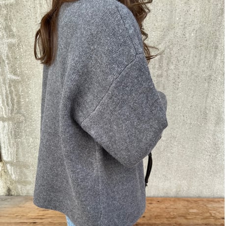 Wool knit cardigan(Gray)