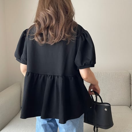 Balloon sleeve sweat(Black)