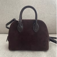 Leather mini suede bag(Brown)