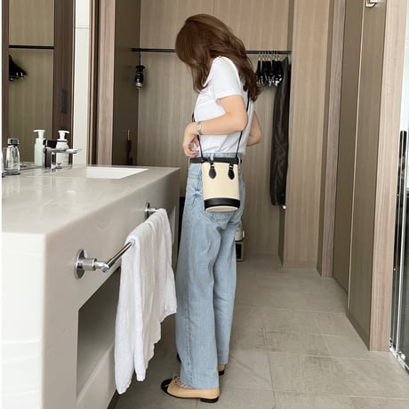 Square leather mini bag(Ivory)