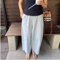 Linen wide pants(Light Blue)