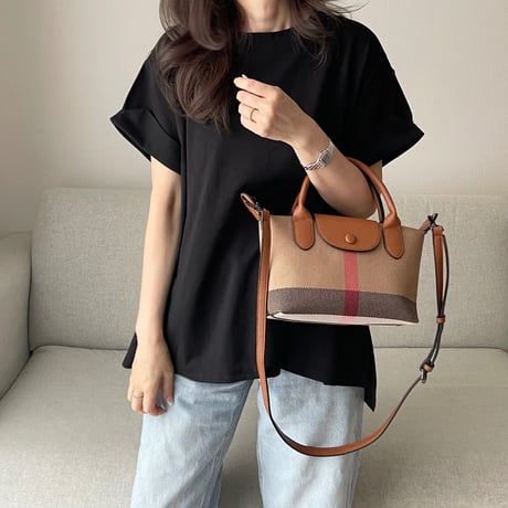 Leather mini boston bag