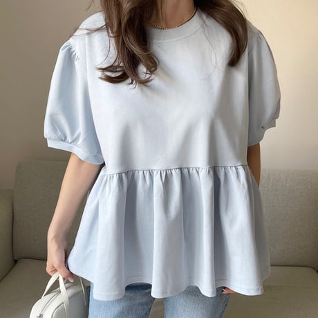 Balloon sleeve sweat(Blue)