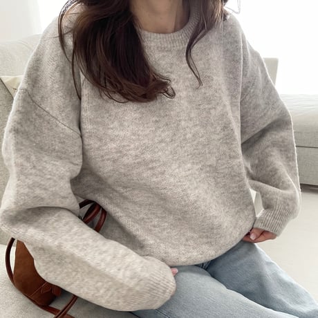 Over size wool knit(oatmeal)