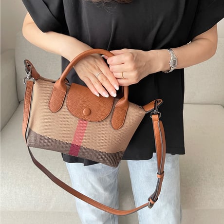 Leather mini boston bag