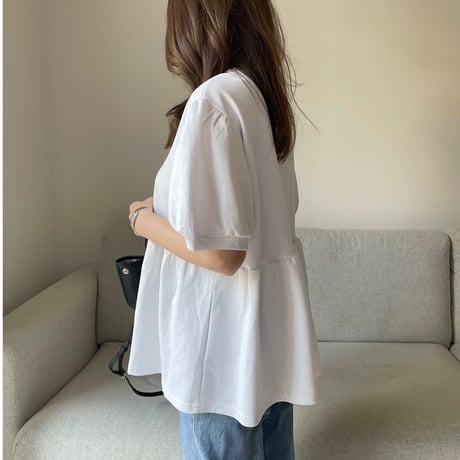 Balloon sleeve sweat(White)