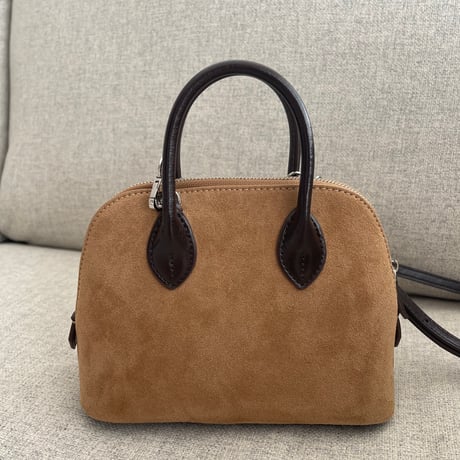 Leather mini suede bag(Beige)
