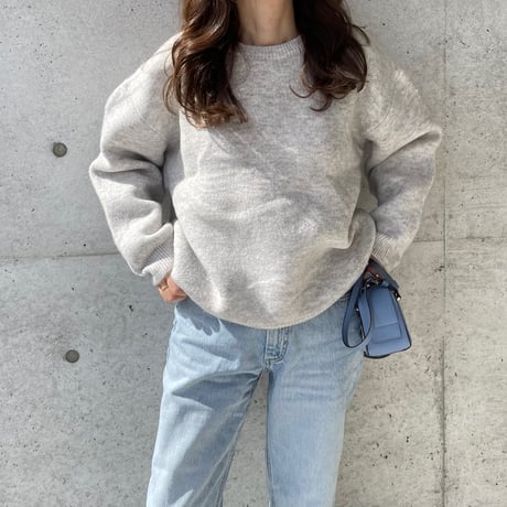 Over size wool knit(oatmeal)