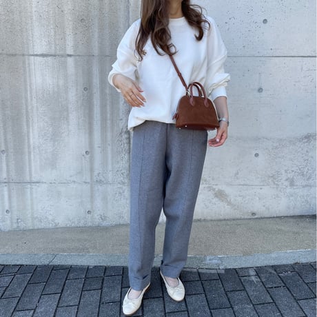 Waffle wide pullover(White)