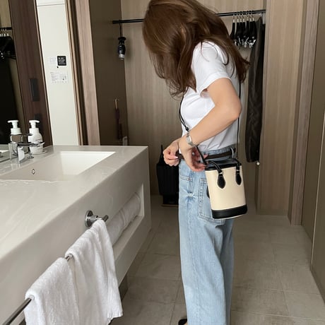 Square leather mini bag(Ivory)