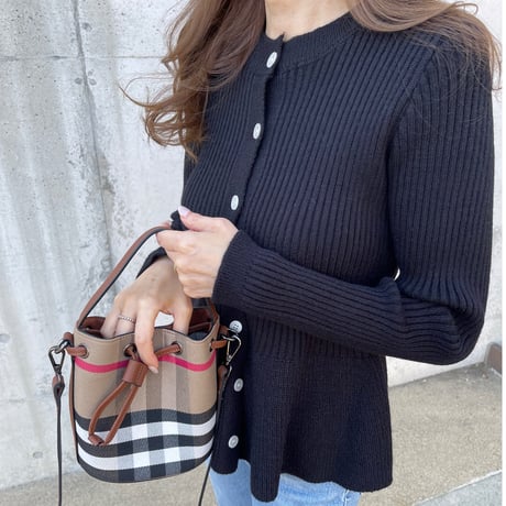 Flare knit cardigan(Black)
