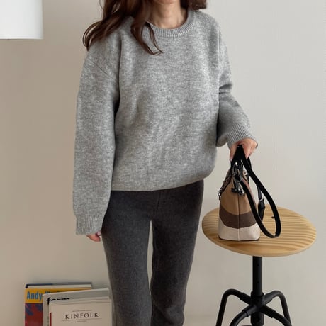 Over size wool knit(Gray)