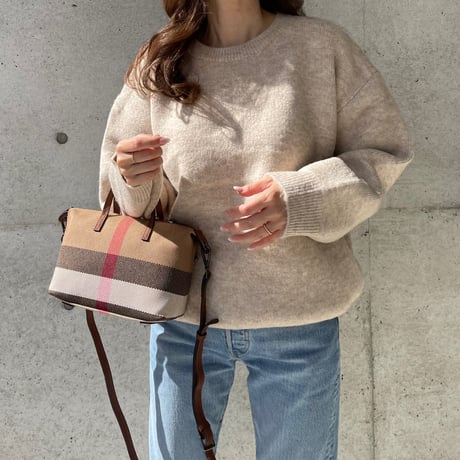 Leather tote bag(Brown)