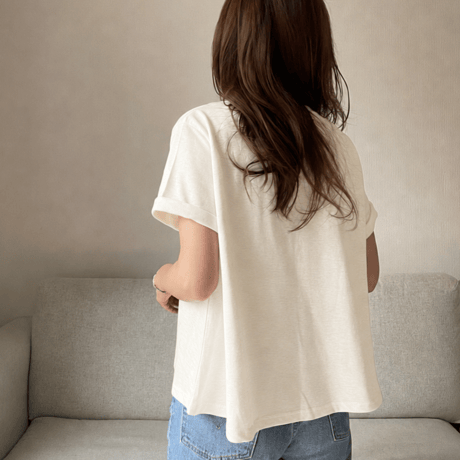 Flare cotton tops(Ivory)