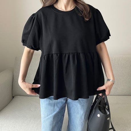 Balloon sleeve sweat(Black)