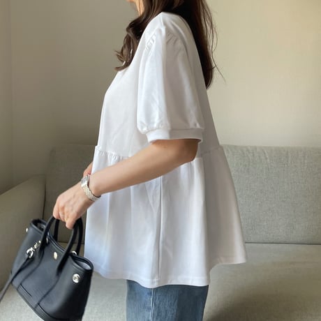 Balloon sleeve sweat(White)