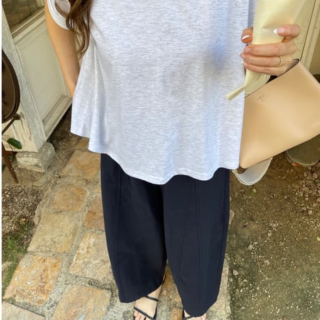 Linen wide pants(Navy)