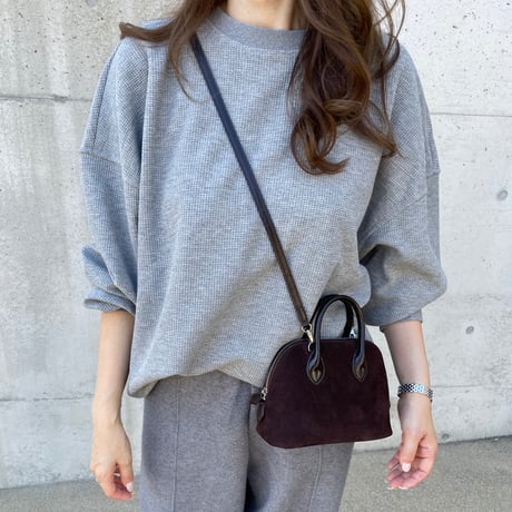 Waffle wide pullover(Gray)