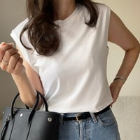 Sleeveless slit tank(White)