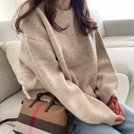 Over size wool knit(Beige)