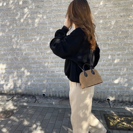 Waffle wide pullover(Black)