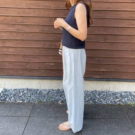 Linen wide pants(Light Blue)