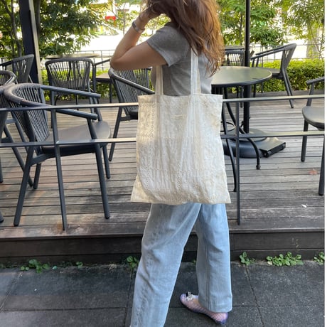 Lace tote bag
