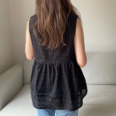 Tiered lace tops(Black)