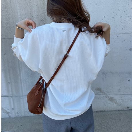 Waffle wide pullover(White)