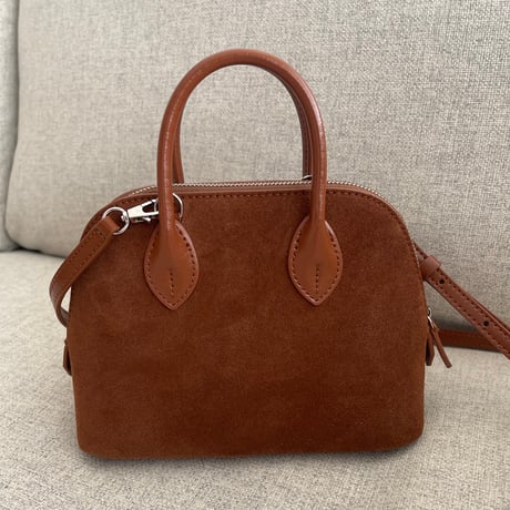 Leather mini suede bag(Camel)