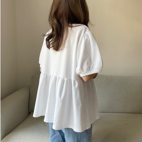 Balloon sleeve sweat(White)